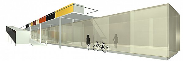infocenter und fahrradgarage beim stadtpark in krems an der donau