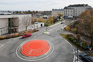 gestaltung des kreisverkehrs am volksbank-platz in gänserndorf
